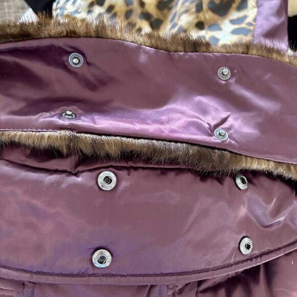 Laundry by Shelli Segal Plum Puffer Coat with Detachable Faux Fur Collar XS - Picture 8 of 10